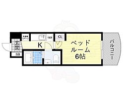 セレニテ梅田北グランデ 1Kの間取図画像