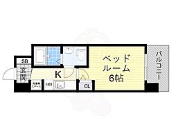 セレニテ梅田北グランデ 1Kの間取図画像