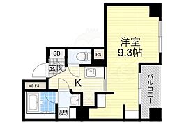 阪神ハイグレードマンション11番館 1Kの間取図画像