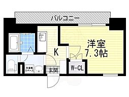 グランパシフィック北新町 1Kの間取図画像