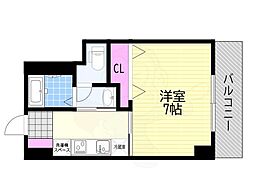 オアーゼ扇町 1Kの間取図画像