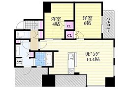 プレミスト梅田SOUTH 2LDKの間取図画像