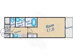 カスタリア堺筋本町 1Kの間取図画像