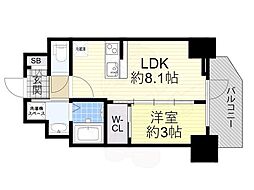 セレニテ福島アリア 1LDKの間取図画像