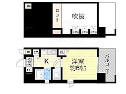 エステムコート梅田東アクアパレス 1Kの間取図画像