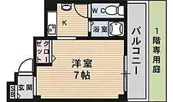 エレガンス満寿美 1Kの間取図画像