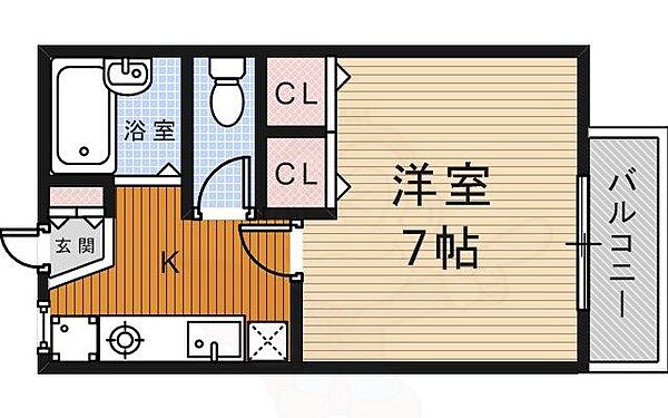 プチシャンブル箕面 106｜大阪府箕面市箕面７丁目(賃貸アパート1K・1階・25.00㎡)の写真 その2