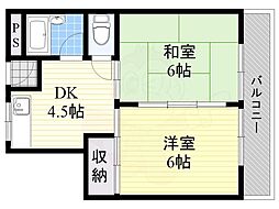 パークビルザ・イシバシ 2DKの間取図画像