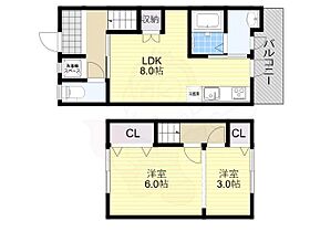 CHERRY TERRACE 2  ｜ 大阪府箕面市瀬川５丁目（賃貸テラスハウス2LDK・1階・45.00㎡） その2