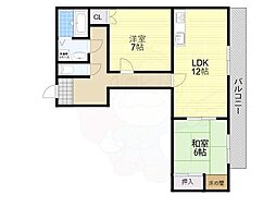 アゼリアコートノースウィング 2LDKの間取図画像