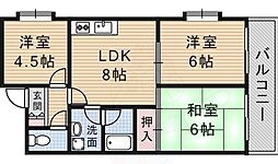 山の手こうしんハイツ 3DKの間取図画像