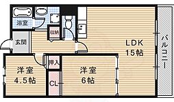 ライフイン水月 2LDKの間取図画像
