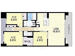 ジオ阪急池田満寿美町ソシア 3LDKの間取図画像
