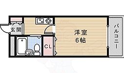 サンライズ 1Kの間取図画像