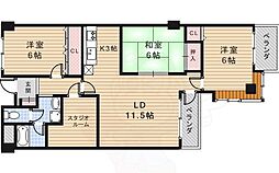 シュロス五月山 3SLDKの間取図画像