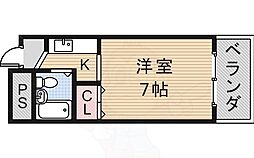 石橋マンション 1Kの間取図画像