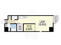 ONLYONE池田新町 1LDKの間取図画像