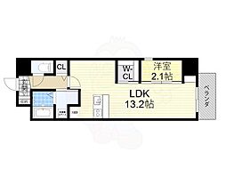 ONLYONE池田新町 1LDKの間取図画像
