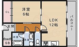 戸田マンション 1LDKの間取図画像