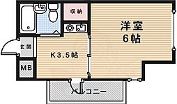 シティハイツ槻木 1Kの間取図画像