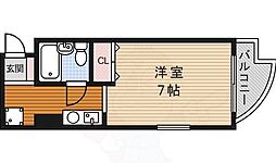 石橋マンション 1Kの間取図画像