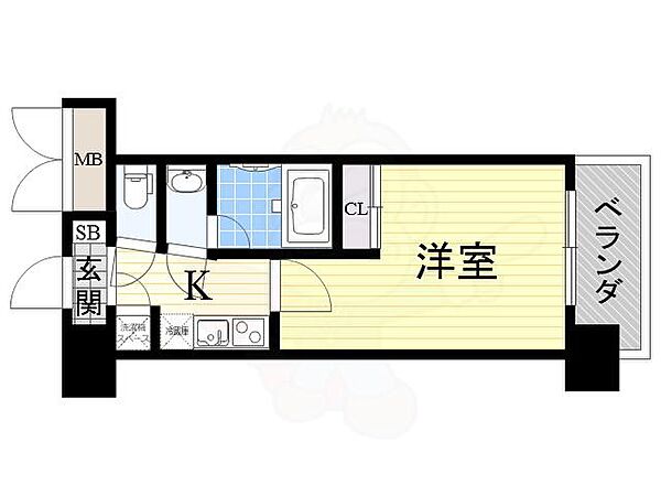 スプランディッド3 ｜大阪府大阪市此花区西九条５丁目(賃貸マンション1K・7階・25.08㎡)の写真 その2