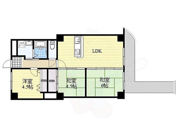 グランピア千船 ｜大阪府大阪市西淀川区大和田３丁目(賃貸マンション3LDK・5階・61.00㎡)の写真 その2