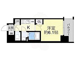 プレサンス大阪福島レシェンテ 1Kの間取図画像