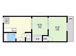 松本マンション 2DKの間取図画像