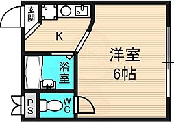 アーバンハイツ海老江 ワンルームの間取図画像