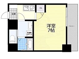 meetMeサービスアパートメント梅田西 1Kの間取図画像