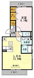 メゾン・ド・ヤギ 1LDKの間取図画像