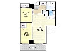 キングマンション堂島川 3LDKの間取図画像