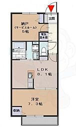 ラフィネ姫島 1SDKの間取図画像