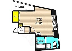 プライムコート玉川 ワンルームの間取図画像