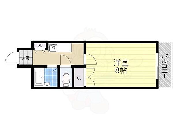 フレンドハイツ塚本 ｜大阪府大阪市淀川区塚本６丁目(賃貸マンション1K・1階・22.00㎡)の写真 その2