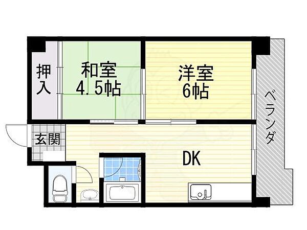 清光ハイツ ｜大阪府大阪市淀川区塚本４丁目(賃貸マンション2DK・2階・38.88㎡)の写真 その2