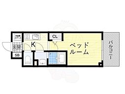 エスリードレジデンス大阪グランノース2 12階1Kの間取り