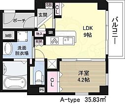 イーストコア新大阪 7階1LDKの間取り