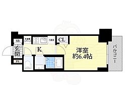 プレサンス新大阪ジェイズ 3階1Kの間取り