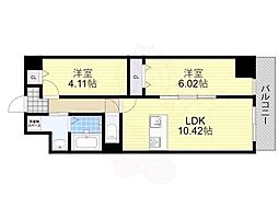 アーバンパーク新大阪 1SLDKの間取図画像