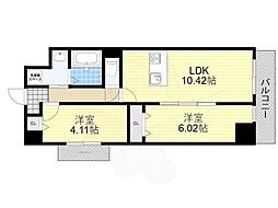 アーバンパーク新大阪 1SLDKの間取図画像