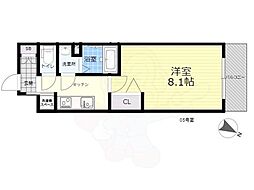 SAMTY上新庄RESIDENCE 1Kの間取図画像