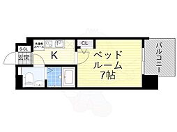 セレニテ三国プリエ 1Kの間取図画像