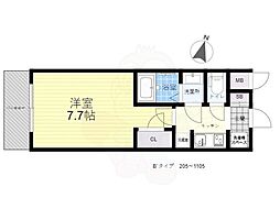 S-RESIDENCE三国WEST 1Kの間取図画像