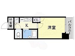 リーガル新大阪3 1Kの間取図画像