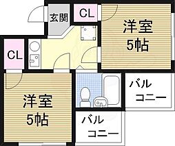 IMPERIALSUITECORNICHE 2DKの間取図画像