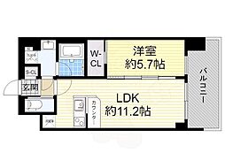 グランカーサ新大阪South 1LDKの間取図画像