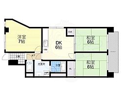 ジュネス・堤 3DKの間取図画像