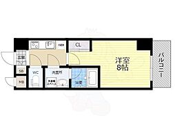 ウェルフォート十三本町 1Kの間取図画像